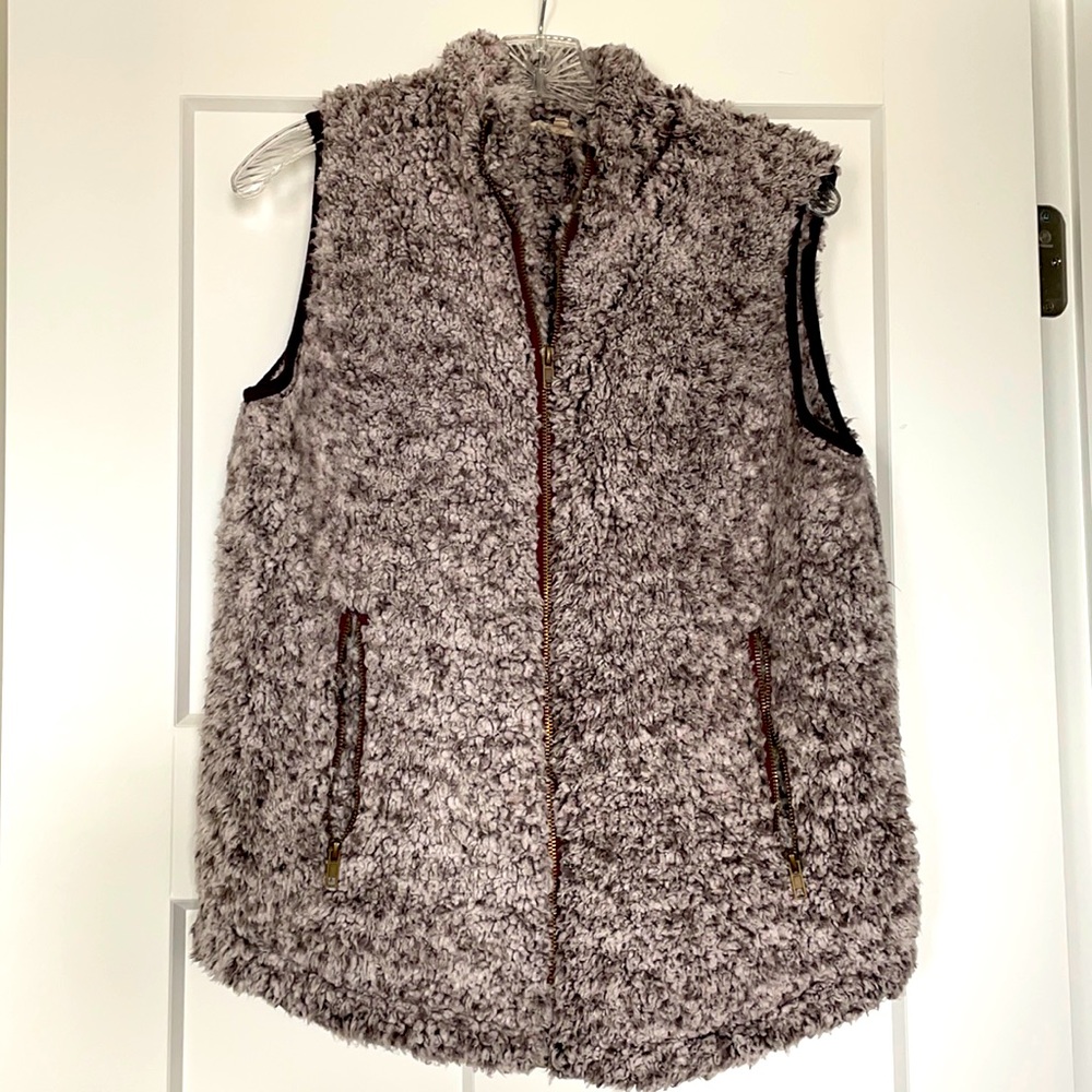 Purplish Grey Sherpa Vest